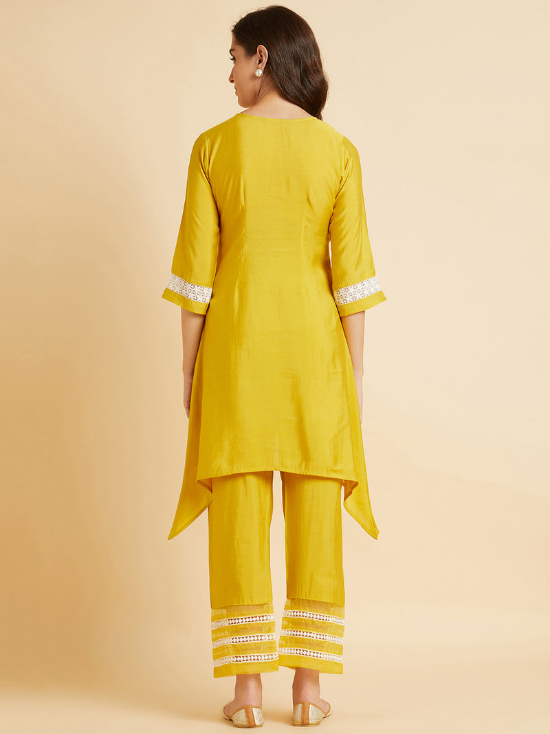 Yellow Embroidered Co-Ord Set