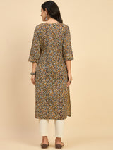 Floral Printed Straight Kurta