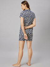 Rayon Zigzag Printed Night Suits