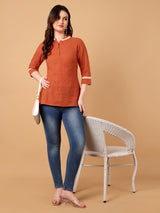 Solid Mandarin Collar top