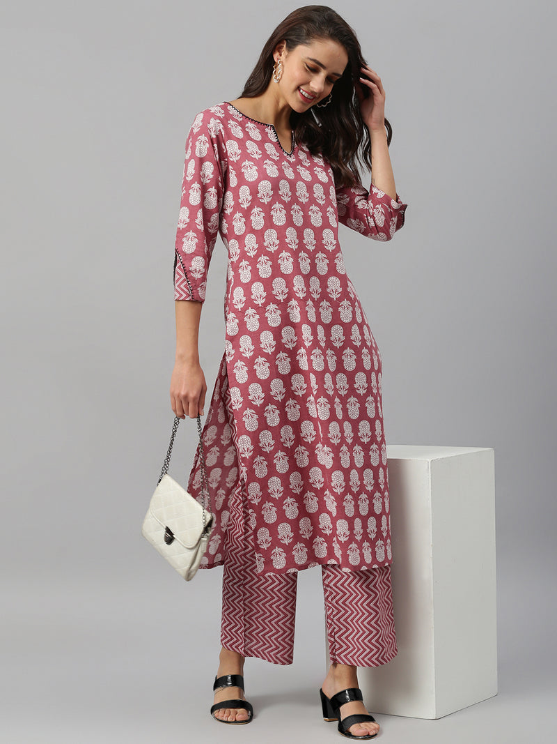 Cotton Printed Kurta With Palazzo