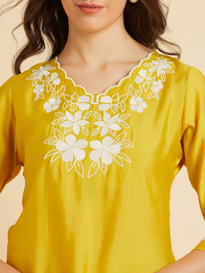 Yellow Embroidered Co-Ord Set