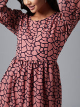 Georgette A line Printed Dress