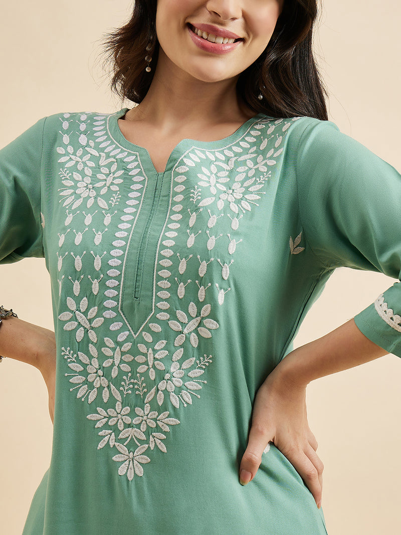 Embroidered Straight Kurta