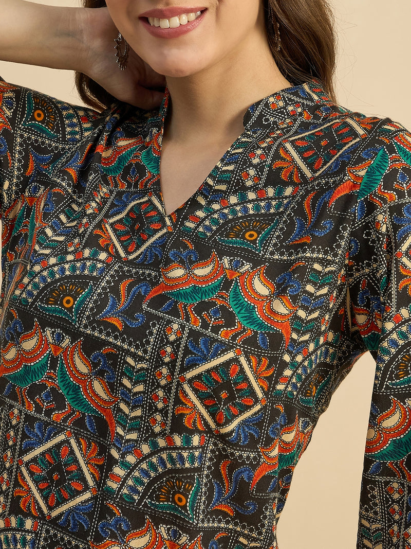 Abstract Printed A line Kurta