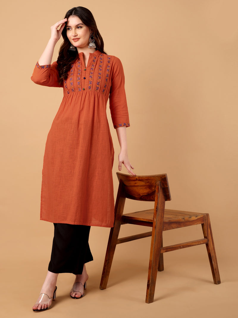Embroidered Straight Kurta
