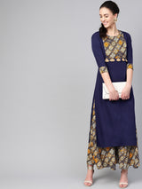 Blue Solid  Kurta With Palazzo Set