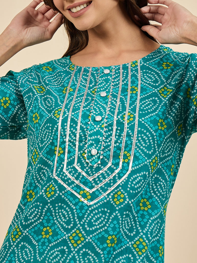 Geometric Printed Straight Kurta