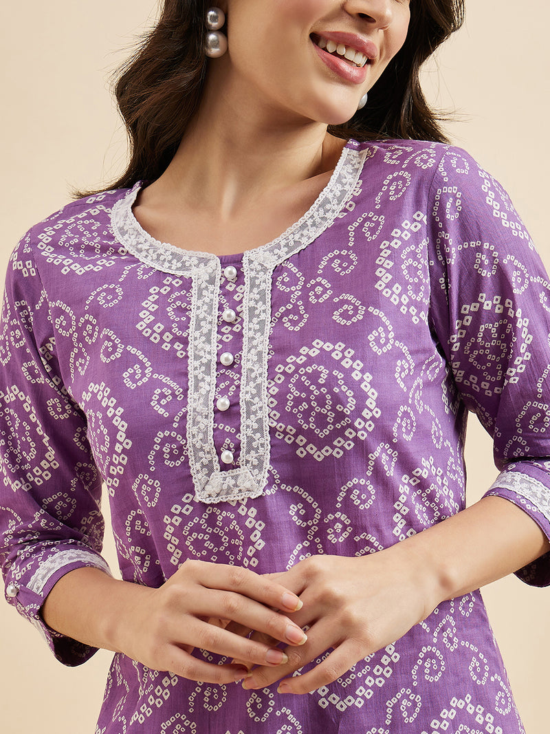 Printed Cotton A line Kurta