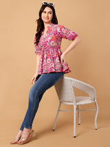 Floral Printed Peplum Top