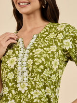 Floral Printed Kurta With Palazzo Set