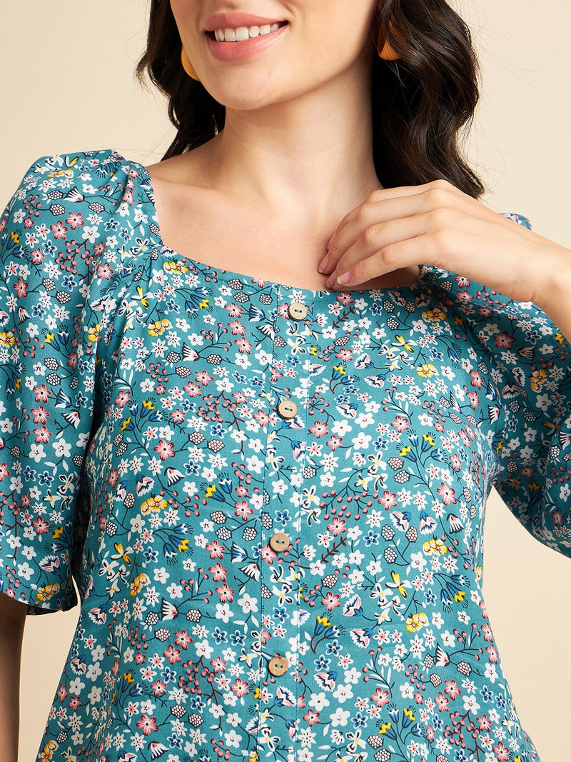 Floral Printed Cotton  Top