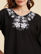 Black Embroidered Top