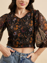 Side Zipper Printed Top