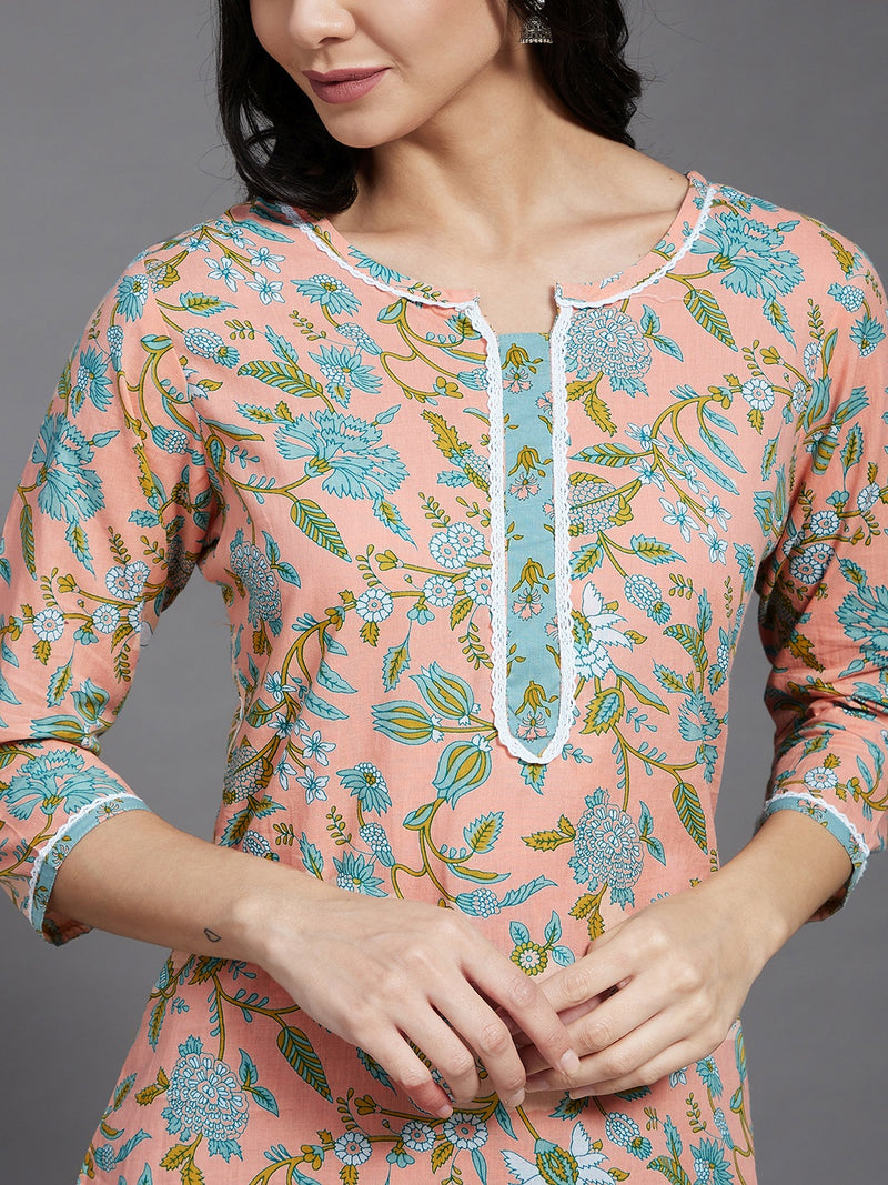 Cotton Printed Kurta With Palazzo