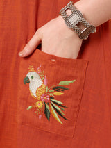 Embroidered Longline Open Front Shrug