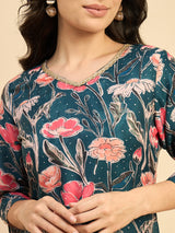 Floral Printed Kurta With Palazzo Set