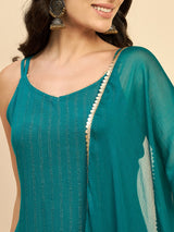 Solid Kurta With Dupatta & Sharara Set