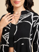 Rayon Abstract Printed Shrug