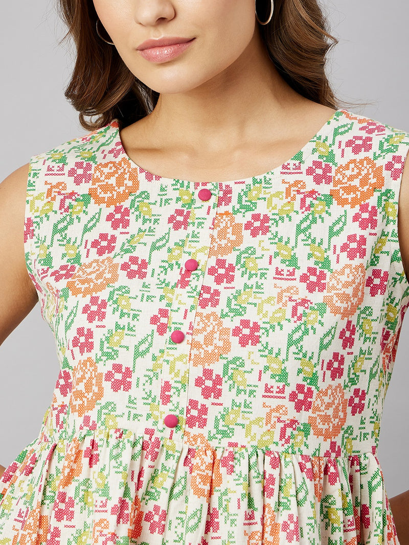 Floral Printed Cotton Top