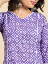 Printed Kurta With Palazzo Set