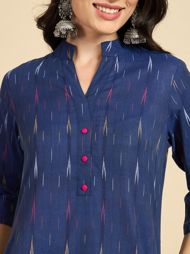 Ikat Printed Kurta With Palazzo