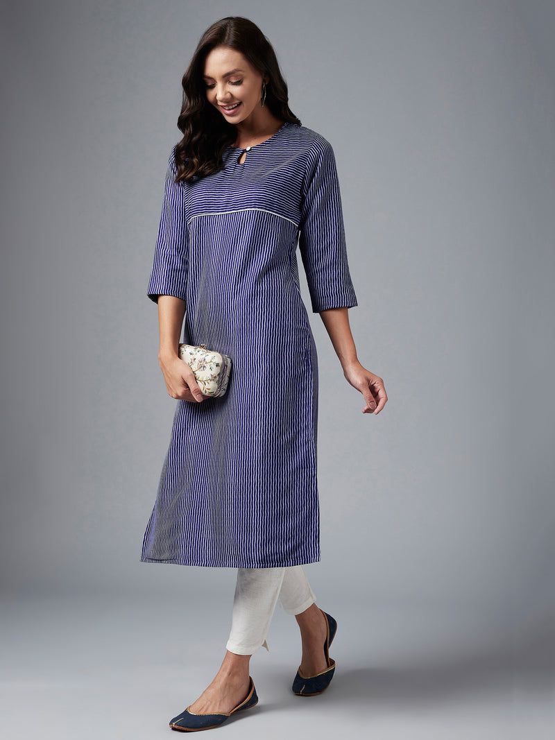 Purple Rayon Straight Kurta