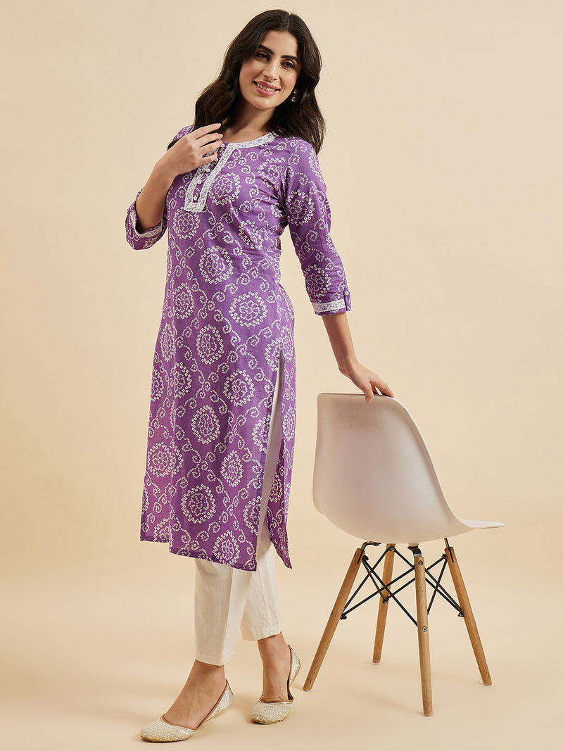 Printed Cotton A line Kurta