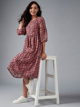 Georgette A line Printed Dress