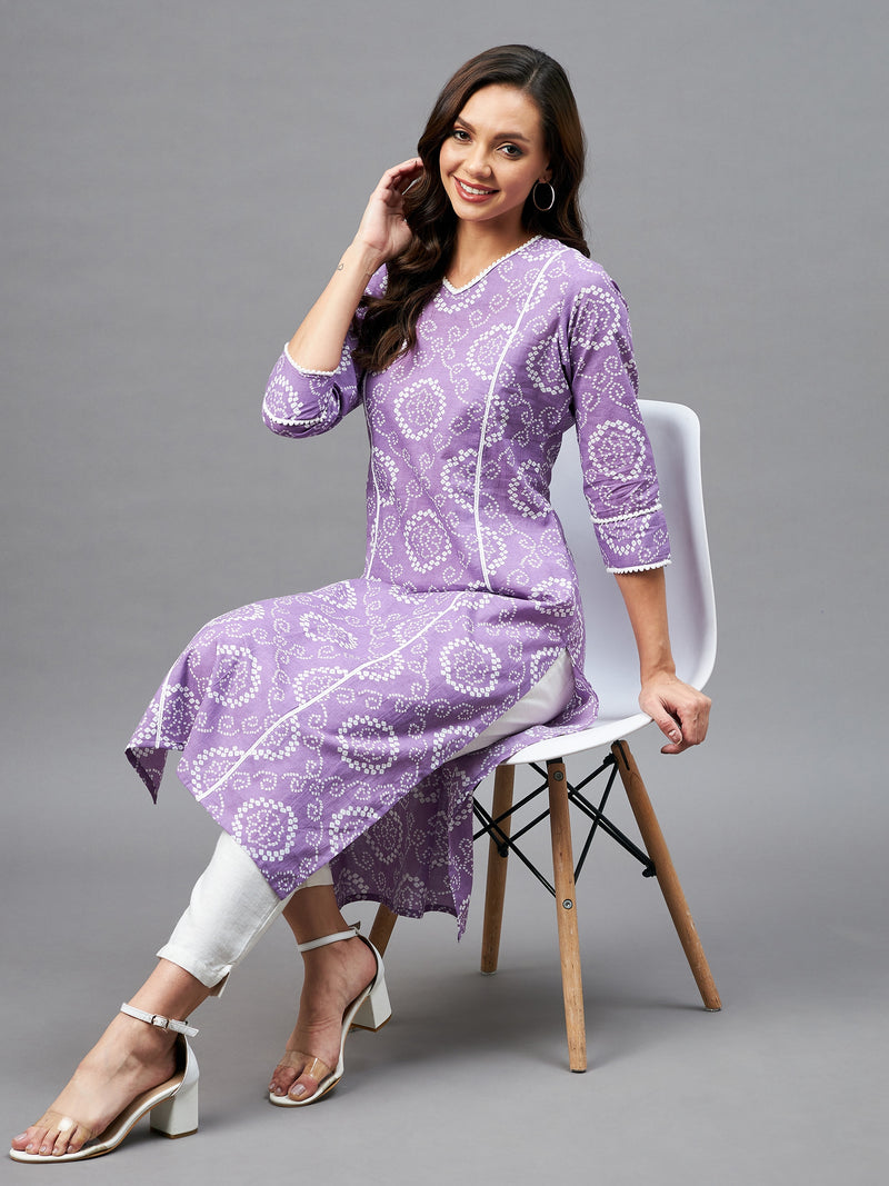 Cotton Straight Pink Kurta