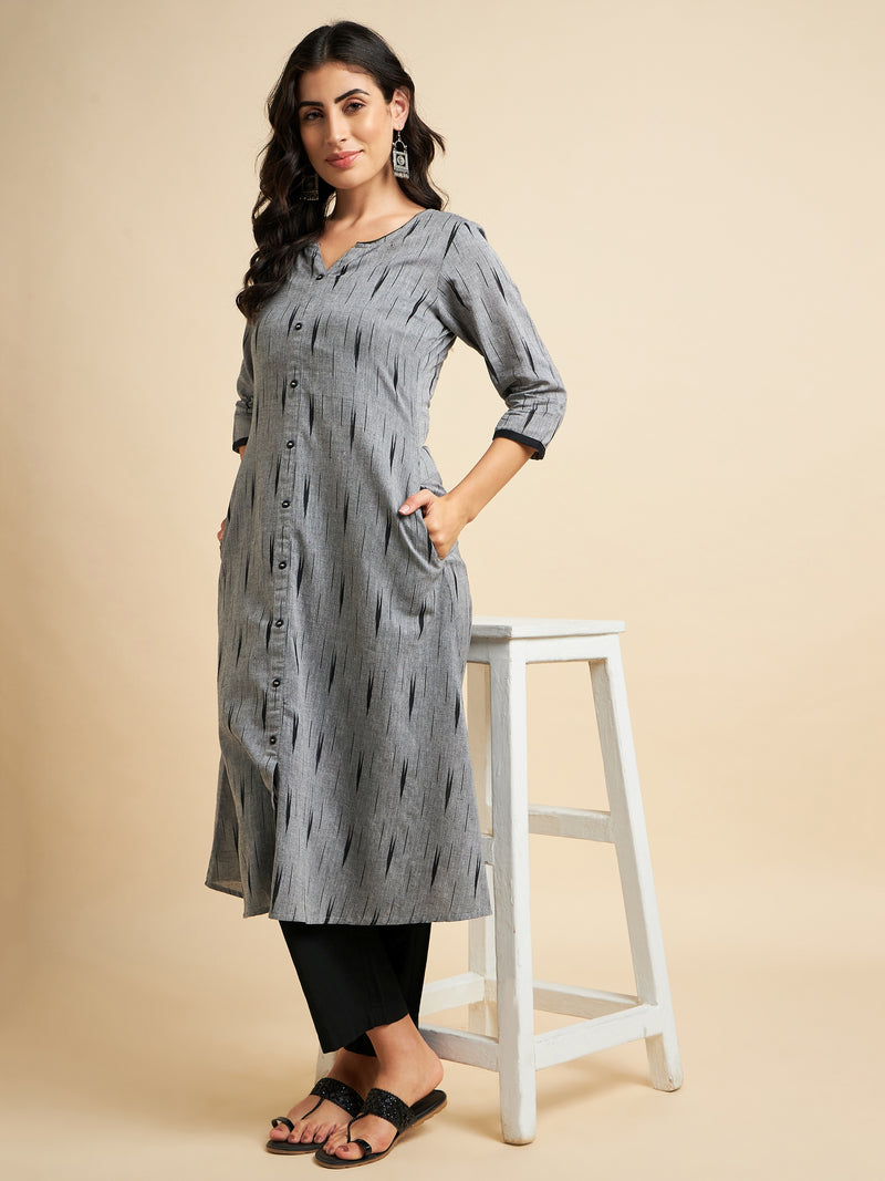 Cotton Printed A Line Kurta