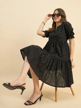 Black Schiffli Dress