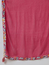 Floral Printed Kurta With Palazzo & Dupatta Set