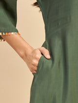 Green Solid Kurta With Palazzo