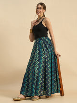 Abstract Printed Flared Skirt