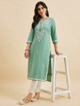 Embroidered Straight Kurta