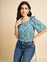 Floral Printed Cotton  Top