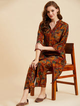 Floral Printed Kurta With Palazzo Set