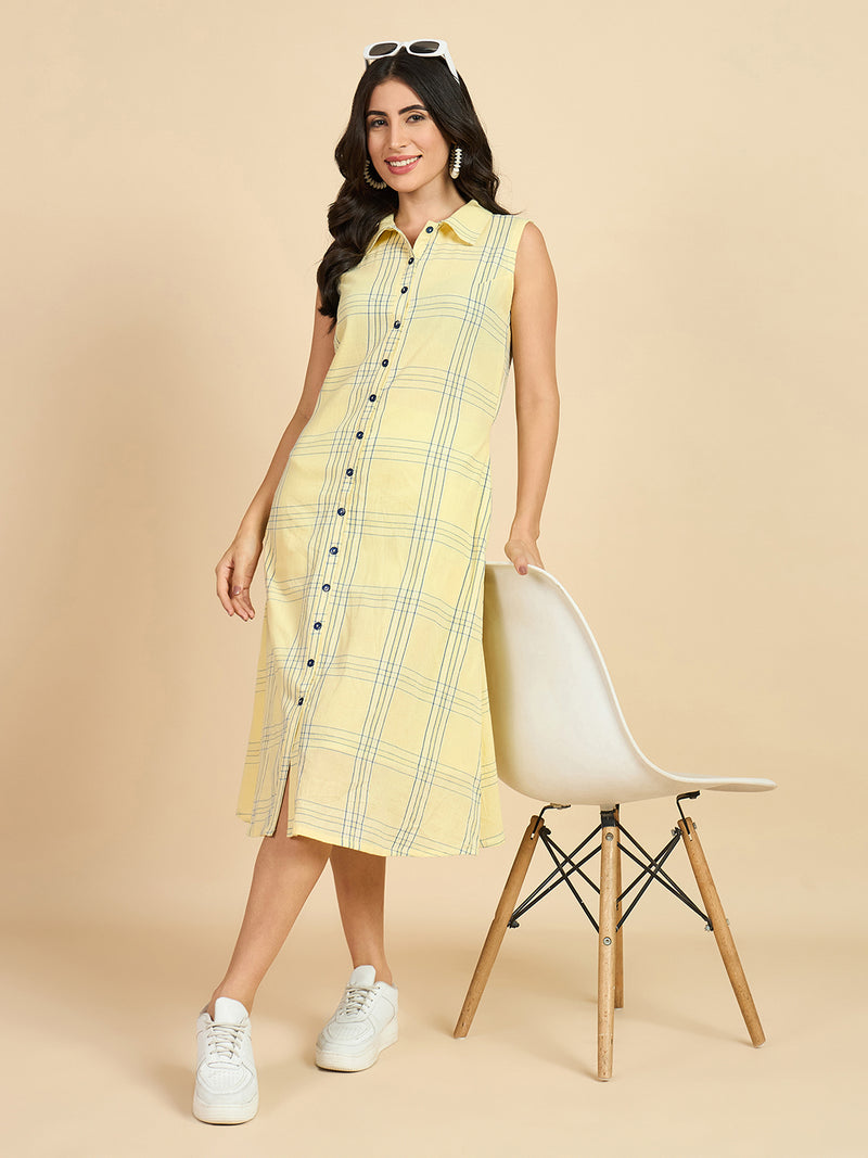 Striped Solid A line Dress