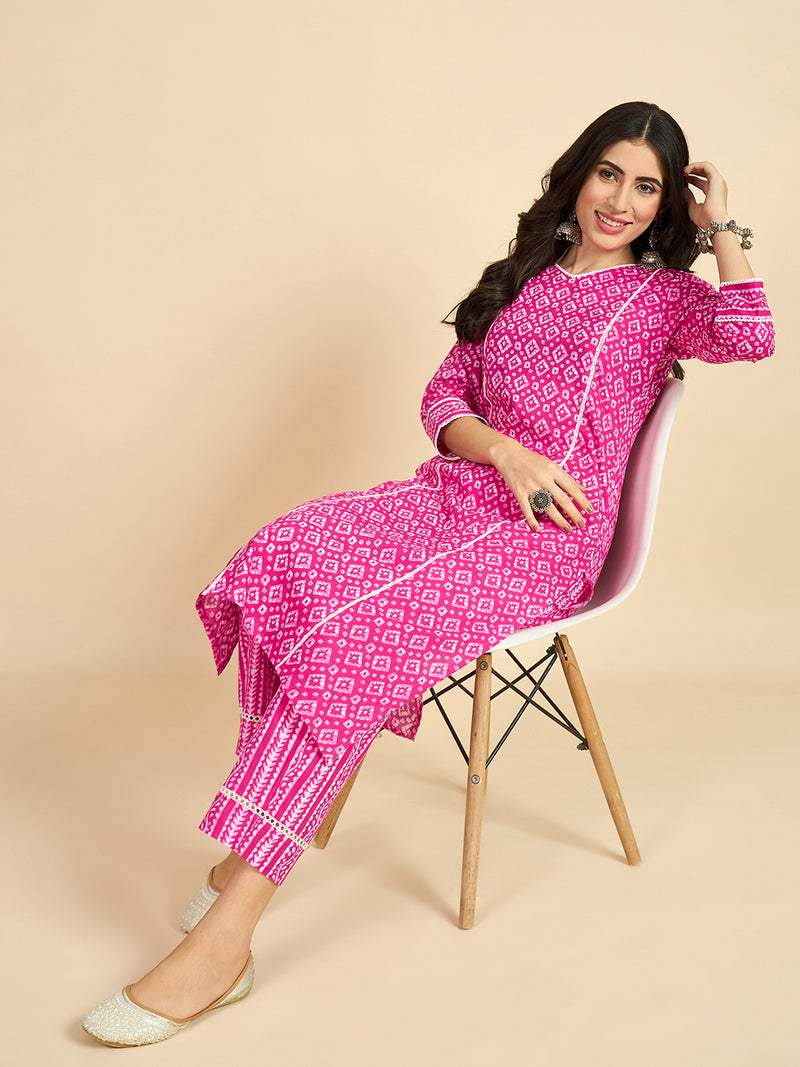 Printed Kurta With Palazzo Set