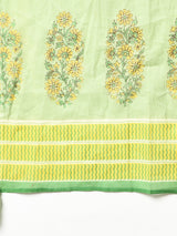 Green Floral Printed Straight and Palazzo Kurta Set with Dupatta