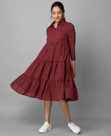 Fit & Flared Maroon Dress