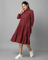 Fit & Flared Maroon Dress