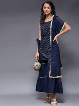 Short Kurta With Sharara And Dupatta