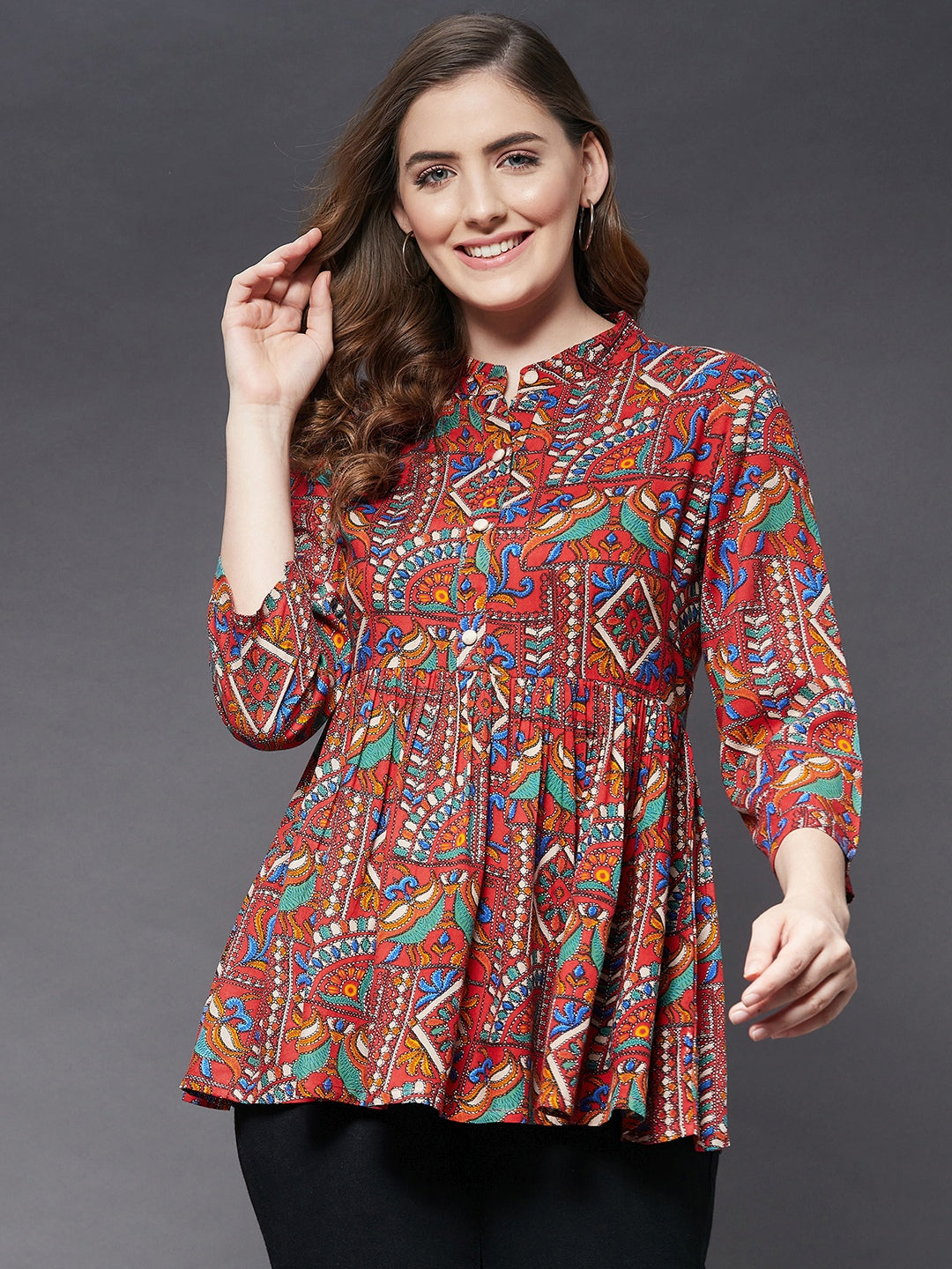 Mandrain Collar With Peplum Top – Azira-Ind