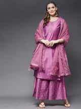 Embroidered Kurta With Pant And Dupatta