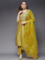 Gota Patti Embroidered Kurta With Pant And Duppata