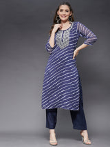 Straight Kurta With Gota Patti Work On Neck