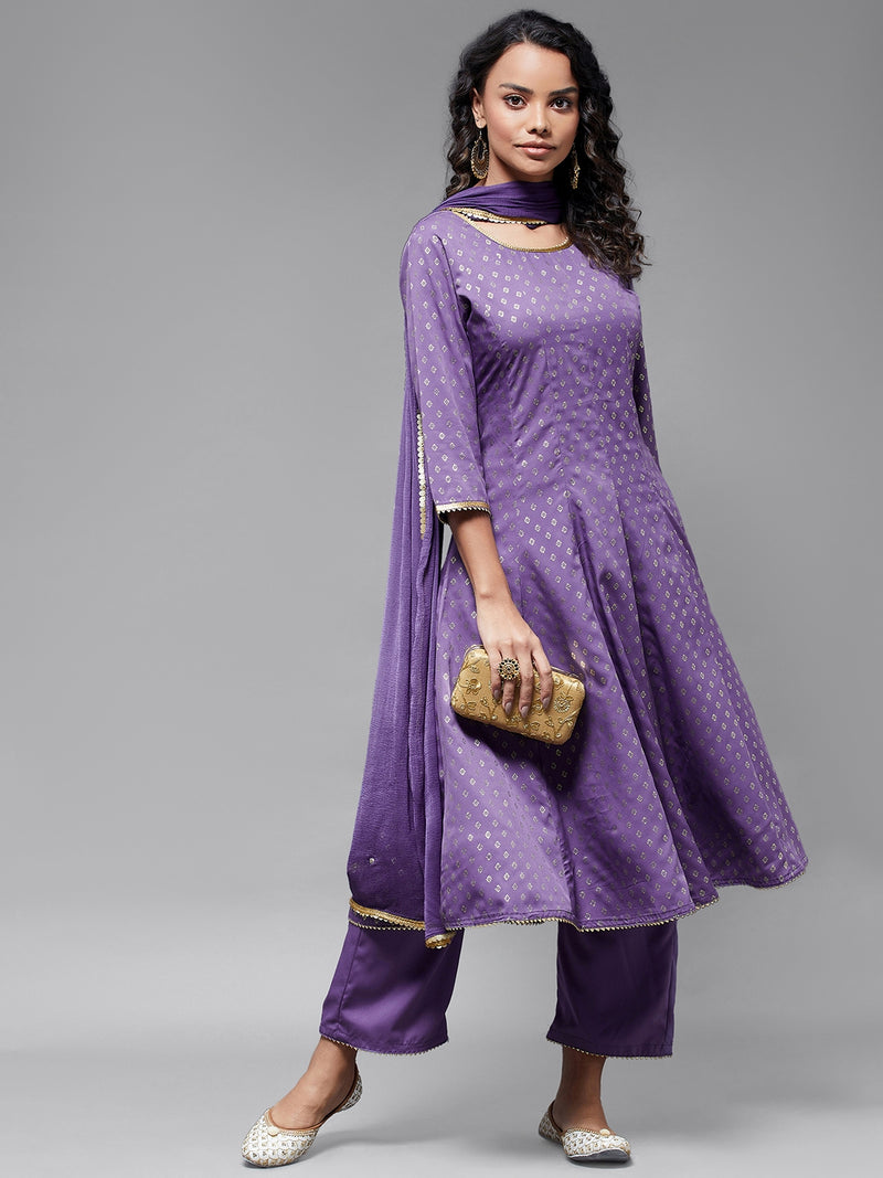 Anarkali Full Flare Kurta With Trouser And Duppata