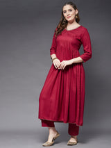 Zari Embroidery Kurta With Plazzo